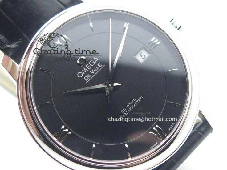 0113 De Ville MK 1:1 Best Edition SS Black Dial On Black Leather Strap A HighQuality 8261